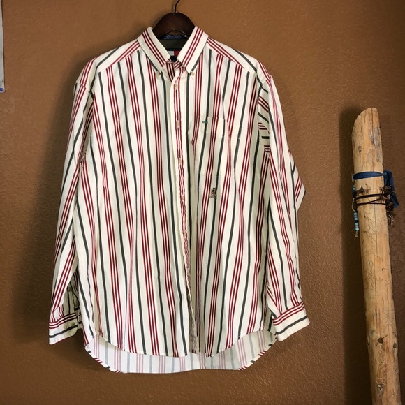 Tommy Hilfiger Other - Tommy Hilfiger Red & Green Stripe Button S…